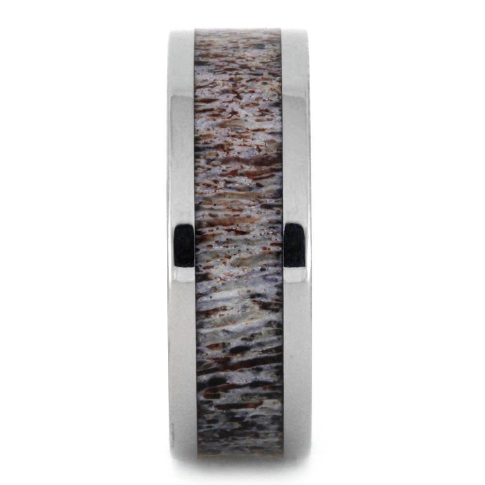 8mm Deer Antler & Titanium Ring, In Stock-SIG3008 - Jewelry by Johan