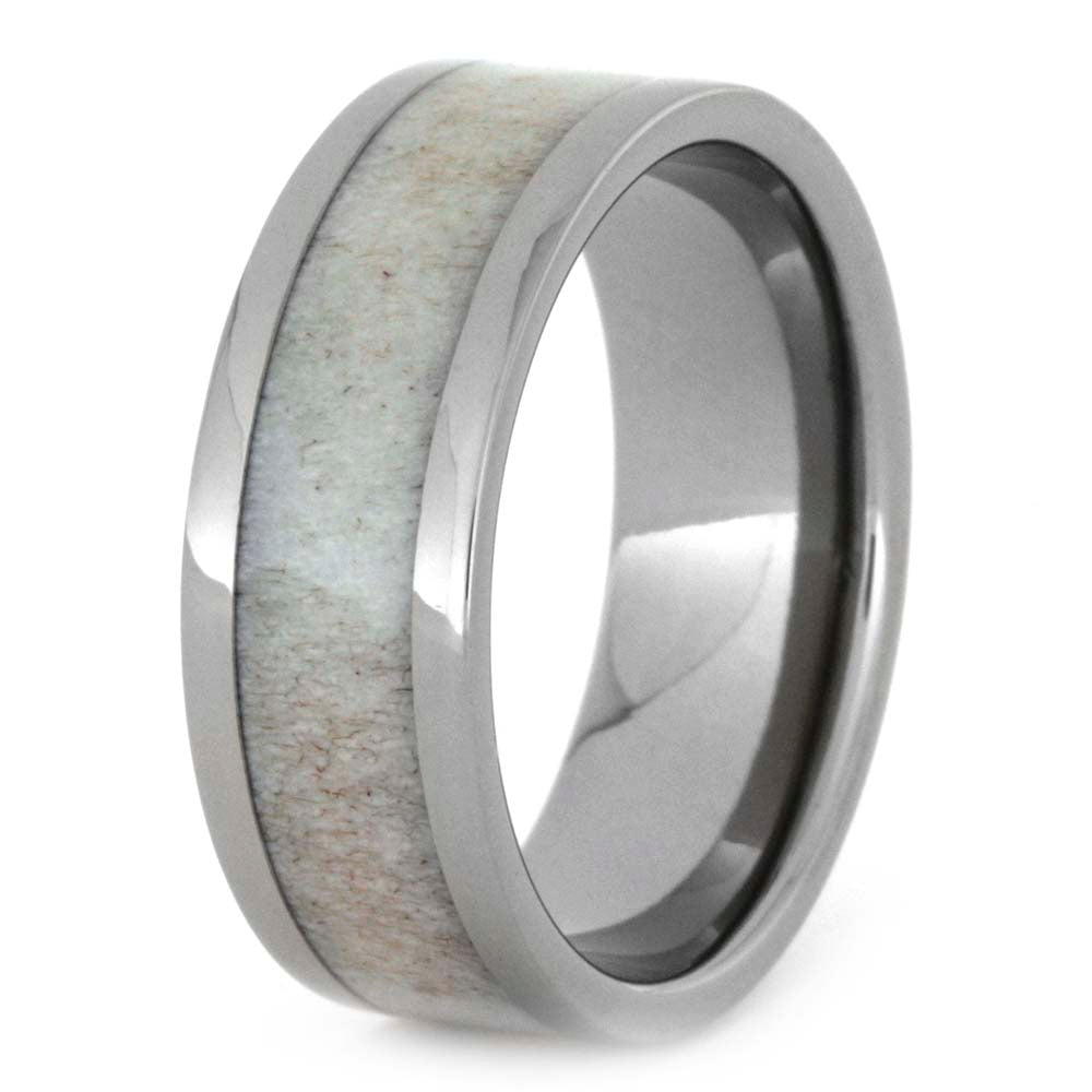 8mm Deer Antler & Titanium Ring, In Stock-SIG3008 - Jewelry by Johan