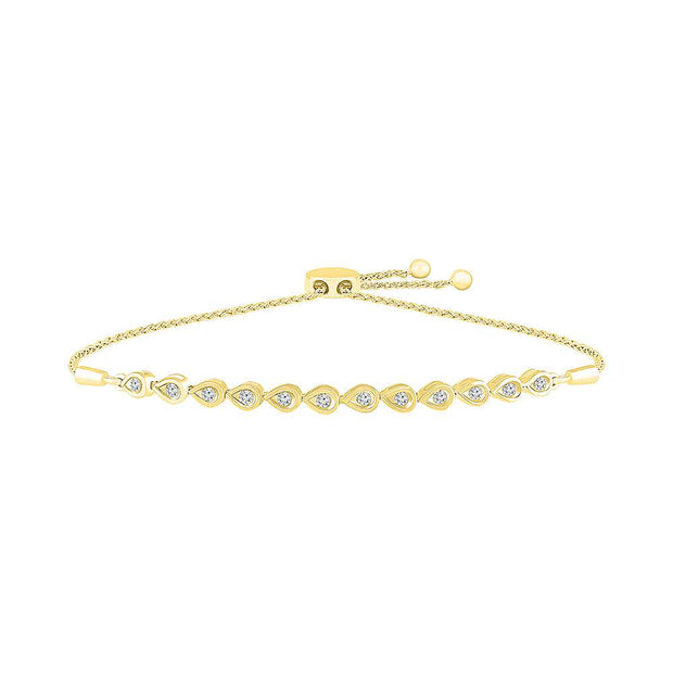 1/4 CT TW Bolo Bracelet with Round Cut Diamonds - Jewelry by Johan