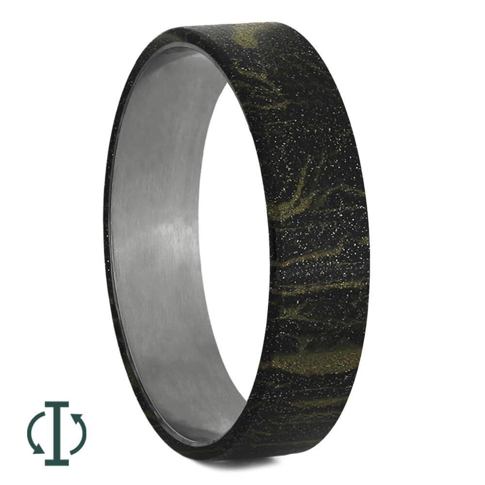 Black & Gold Mokume Gane Inlays for Interchangeable Rings, 2MM, 5MM or 6MM-INTCOMP-MOK - Jewelry by Johan