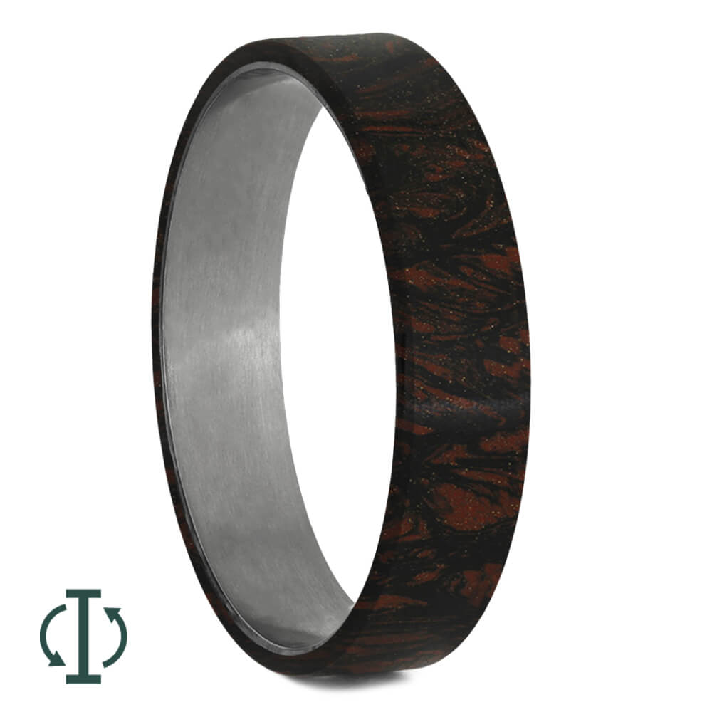 Black & Red Mokume Gane Inlays for Interchangeable Rings, 2MM, 5MM or 6MM-INTCOMP-MOK - Jewelry by Johan