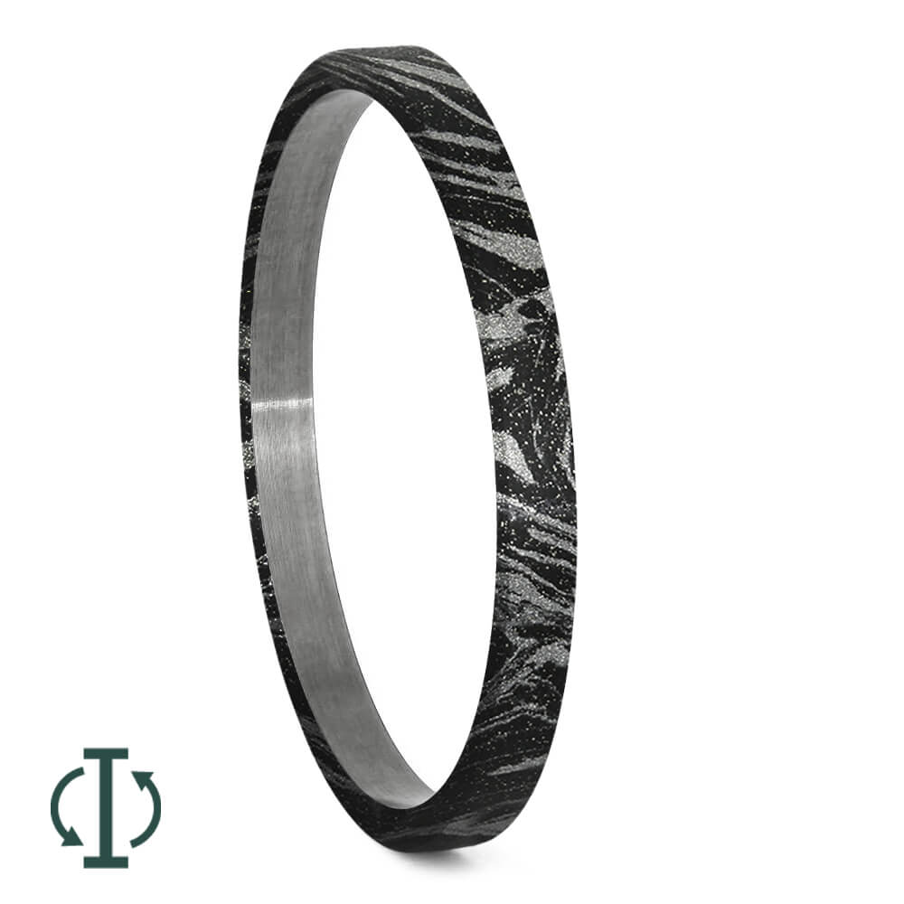 Black & White Mokume Gane Inlays for Interchangeable Rings, 2MM, 5MM or 6MM-INTCOMP-MOK - Jewelry by Johan