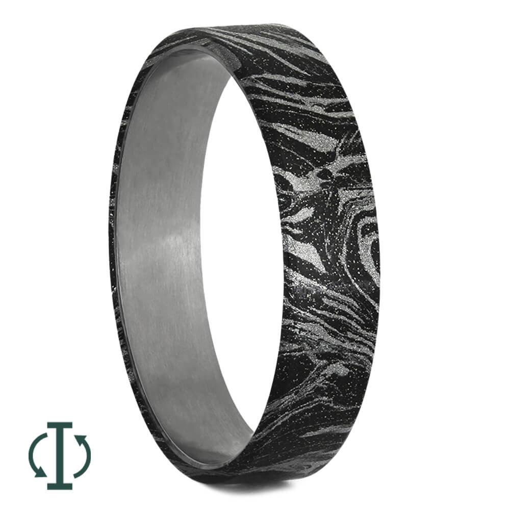 Black & White Mokume Gane Inlays for Interchangeable Rings, 2MM, 5MM or 6MM-INTCOMP-MOK - Jewelry by Johan