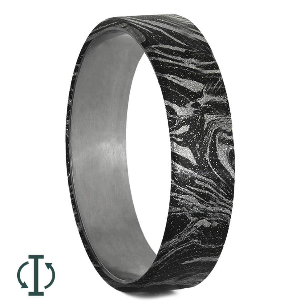 Black & White Mokume Gane Inlays for Interchangeable Rings, 2MM, 5MM or 6MM-INTCOMP-MOK - Jewelry by Johan