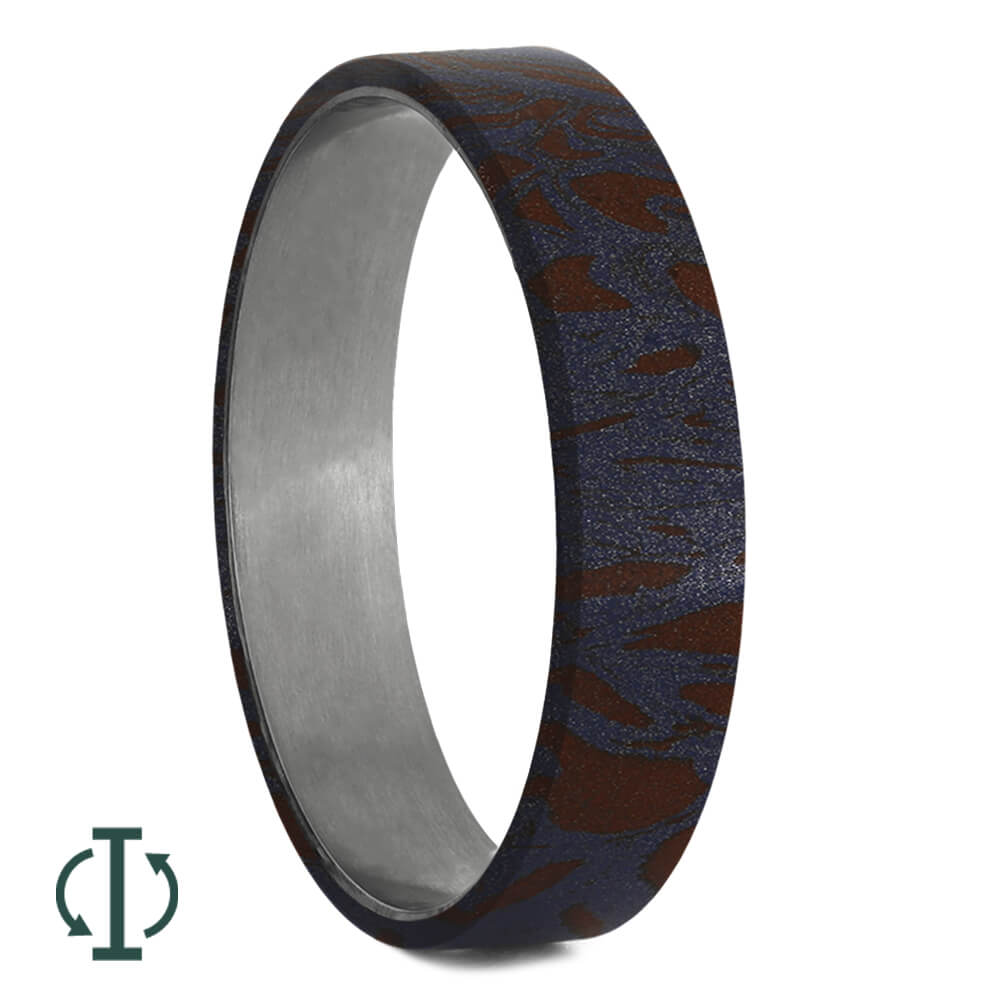 Blue Bronze & Red Mokume Gane Inlays for Interchangeable Rings, 2MM, 5MM or 6MM-INTCOMP-MOK - Jewelry by Johan