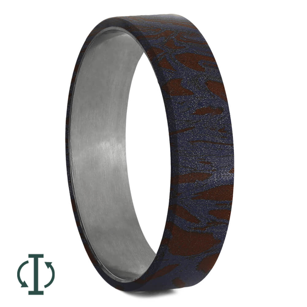 Blue Bronze & Red Mokume Gane Inlays for Interchangeable Rings, 2MM, 5MM or 6MM-INTCOMP-MOK - Jewelry by Johan