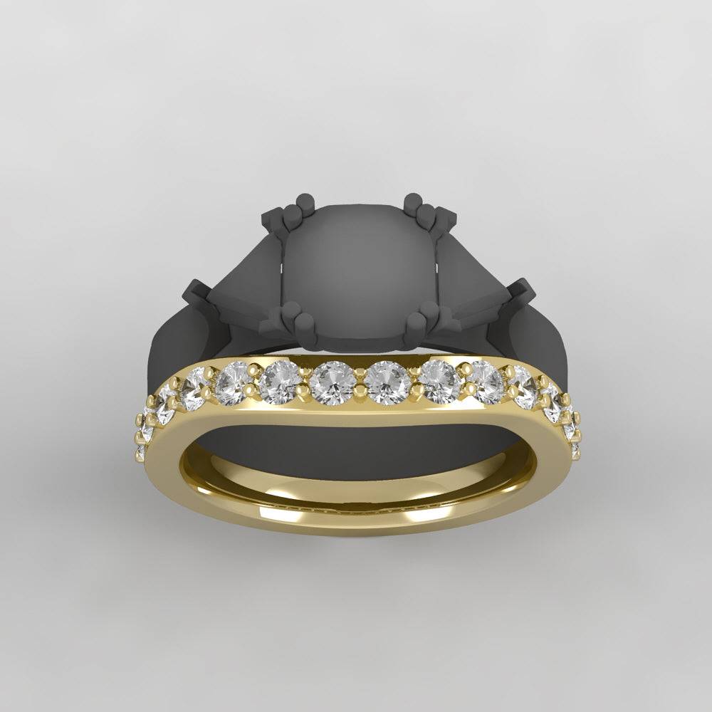 Custom Diamond Wedding Band in Solid Gold - Jewelry by Johan