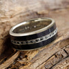 Black & White Diamond Eternity Band with Ebony Wood White Gold