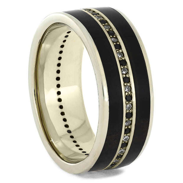 Wood and Diamond Wedding Band