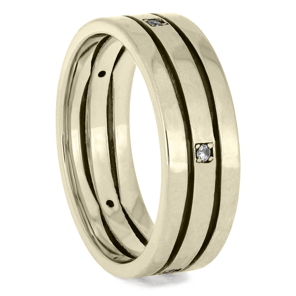Diamond and White Gold Wedding Band