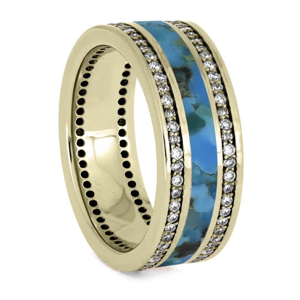 Turquoise Eternity Band in White Gold
