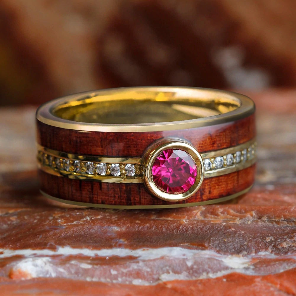 Solid Gold Eternity Ring With Ruby