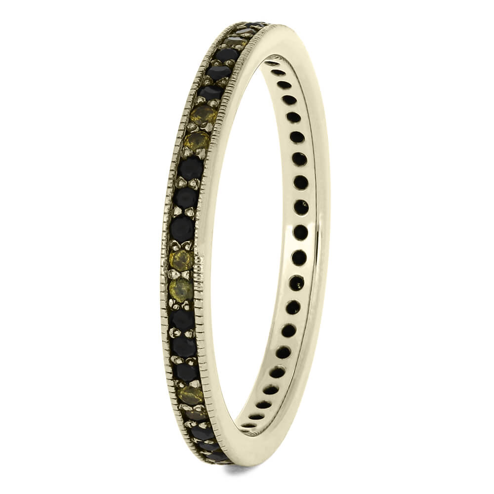 Women's Gemstone Eternity Band in White Gold With Diamond And Sapphire-DJ1010WG - Jewelry by Johan