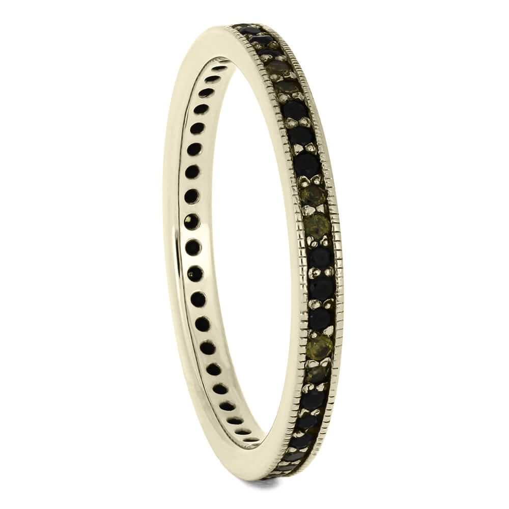 Women's Gemstone Eternity Band in White Gold With Diamond And Sapphire-DJ1010WG - Jewelry by Johan