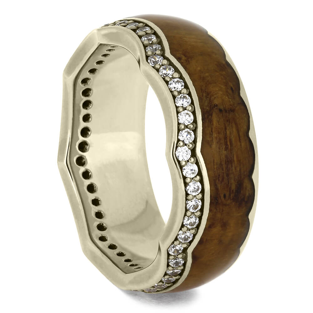 Crown Ring with Diamond Eternity in White Gold