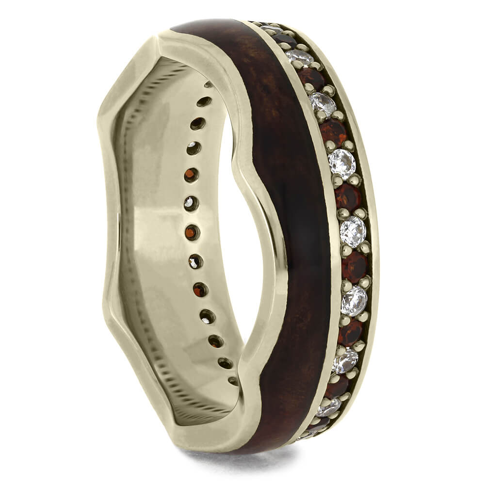 Gemstone Eternity Wedding Band in White Gold