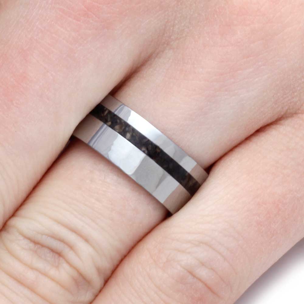 Tungsten Dinosaur Fossil Men's Wedding Band, In Stock-SIG3009 - Jewelry by Johan
