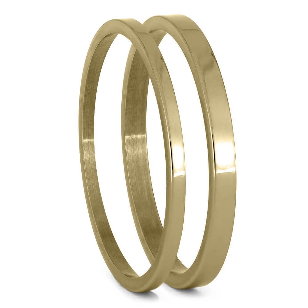 Yellow Gold Pinstripe Components For Interchangeable Rings, 1MM or 2MM-INTCOMP-YG - Jewelry by Johan