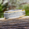 Deer Antler and Meteorite Wedding Band