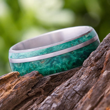 Green Wood Wedding Band