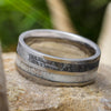 Meteorite and Deer Antler Wedding Band