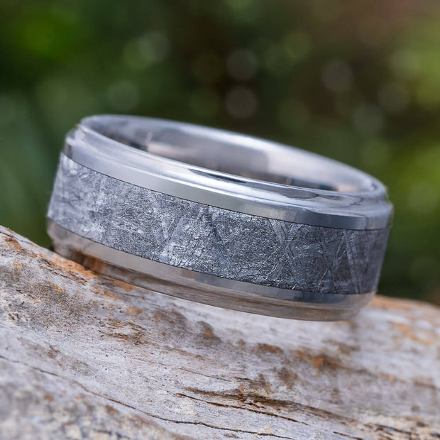 Meteorite and Titanium Wedding Band