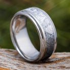 Meteorite Ring with Concave Profile