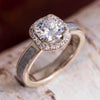 Moissanite Halo Engagement Ring