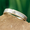 Meteorite Ring with Moissanite Stone