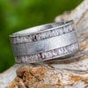 Meteorite and Deer Antler Wedding Band for Men
