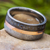 Meteorite and Dinosaur Bone Wedding Band
