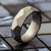 Faceted Custom Profile Titanium Wedding Band-2031 - Jewelry by Johan