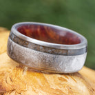 Meteorite and Fossil Wedding Band for Men