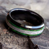 Black Ceramic Ring with Meteorite & Wood Inlays - JBJ
