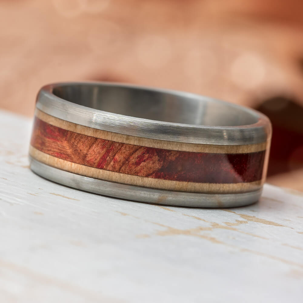 Redwood and Maple Wedding Band for Men