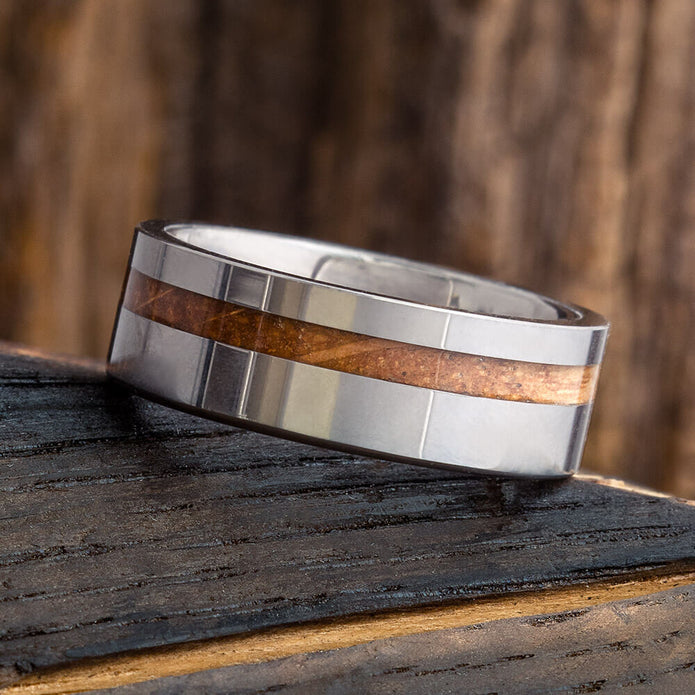 Whiskey Barrel Ring in Tungsten-2182 - Jewelry by Johan