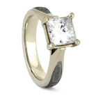 White Gold Engagement Ring with Meteorite