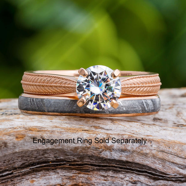 Women's Meteorite Wedding Band, 3mm Ring - Jewelry by Johan