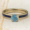 Aquamarine Engagement Ring with Lapis Lazuli