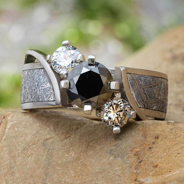 Black Diamond Engagement Ring