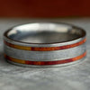 Meteorite and Tulipwood Wedding Band