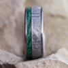 Meteorite and Green Wood Wedding Band