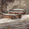 Dinosaur Bone Wedding Bands in Titanium