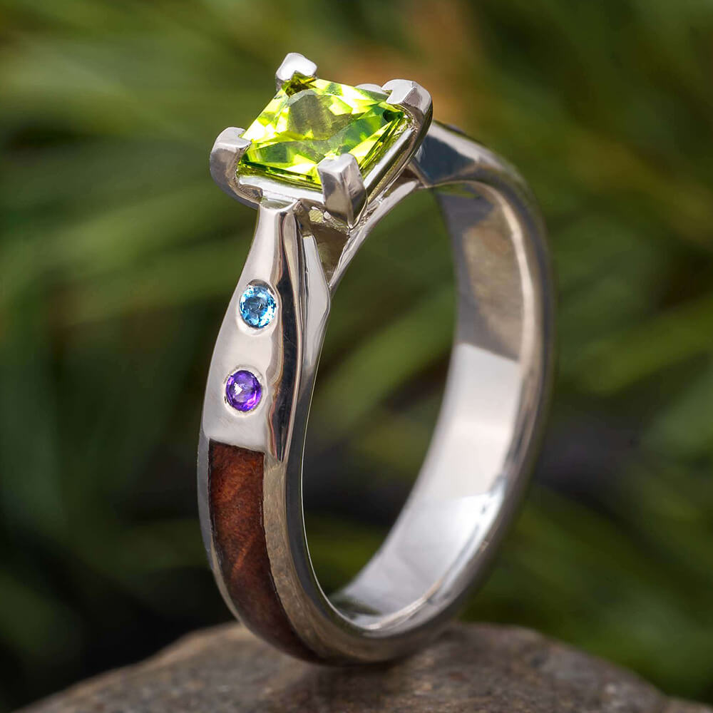 Birthstone Ring with Redwood