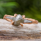 Rose Gold and Meteorite Nature Ring