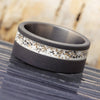 White Meteorite Wedding Band with Stardust
