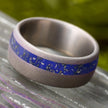 Blue Stardust Wedding Band in Sandblasted Titanium
