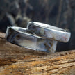 Petrified Wood His and Hers Wedding Bands