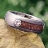 Dinosaur Bone Wedding Band with Gemstone