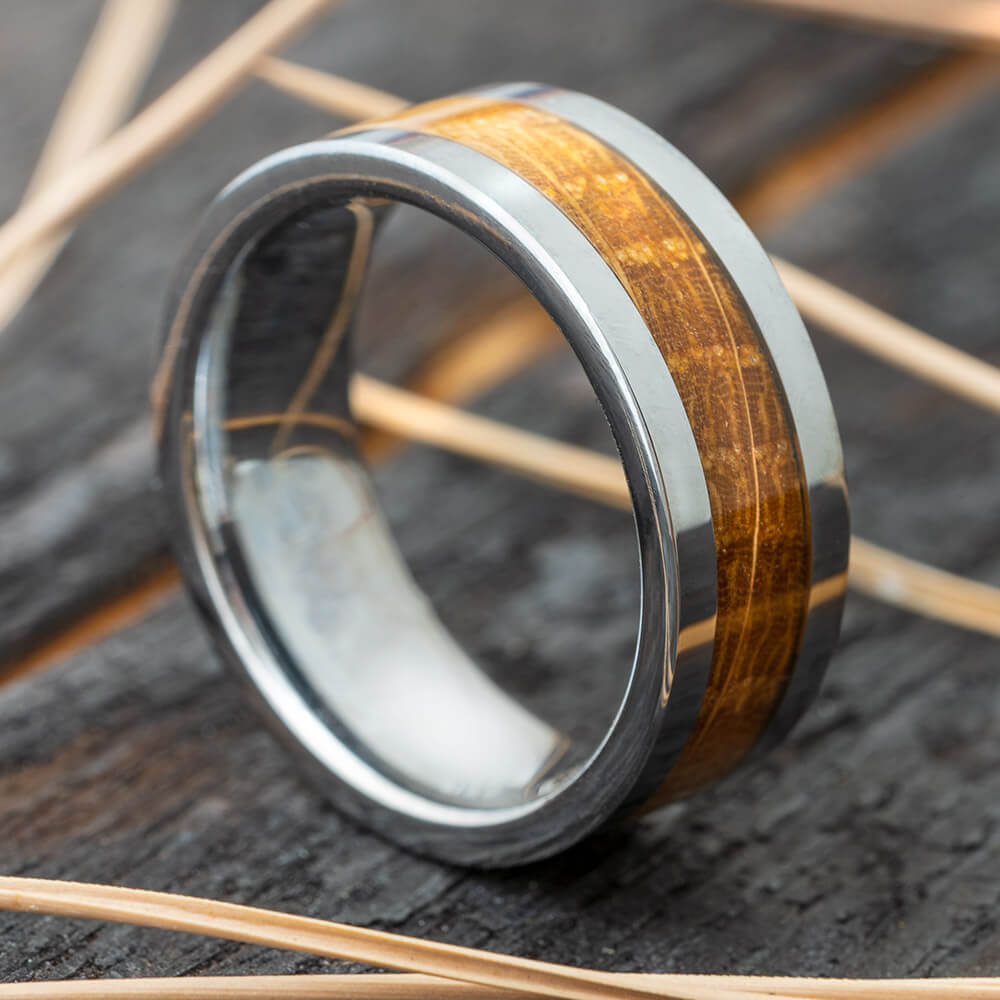 Whiskey Barrel Oak Wood Wedding Band-2714 - Jewelry by Johan